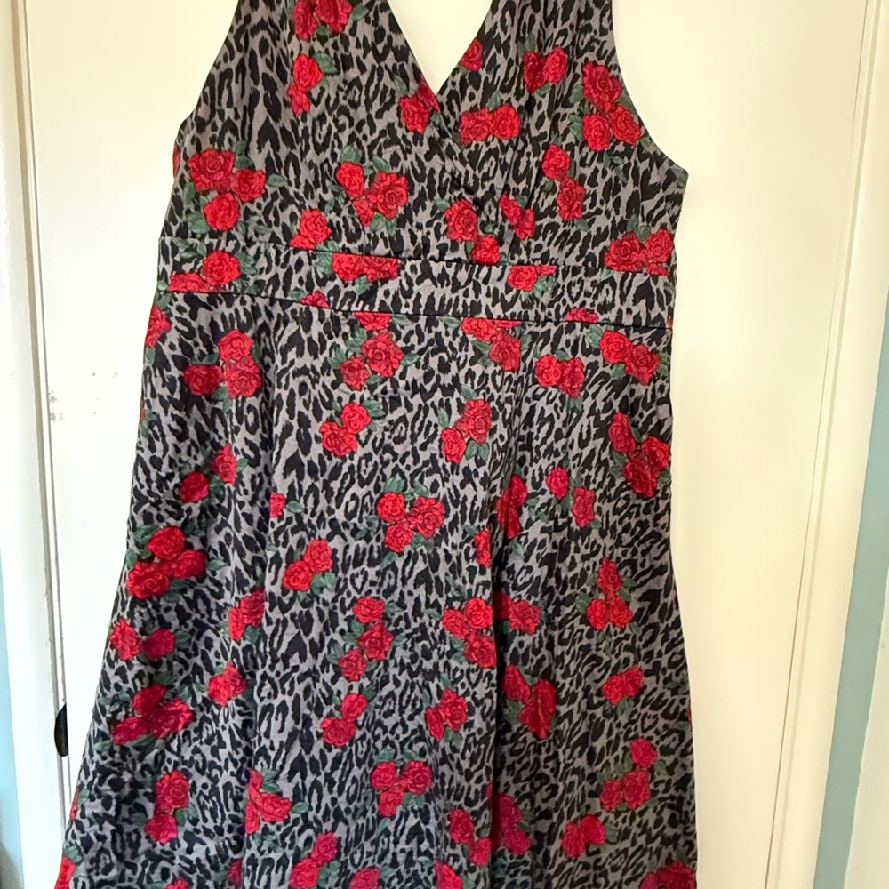 Torrid Red Rose and Leopard Print Dress